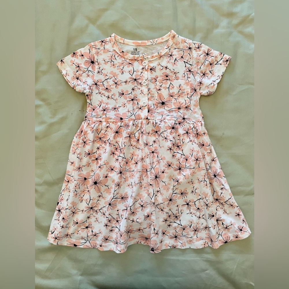 Floral Pink Kids Dress, 18M
